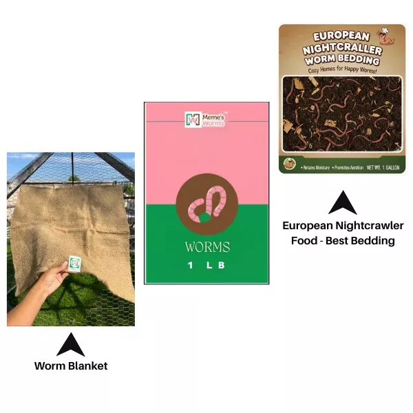 1 LB Worms + Euro Bedding + Worm Blanket Combo (SC)
