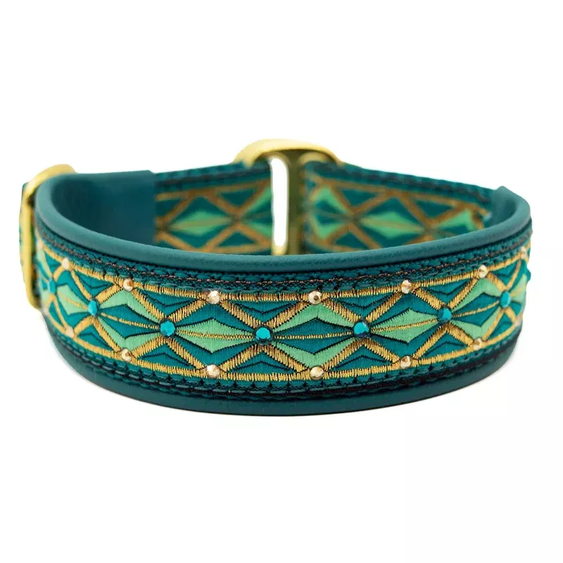1″ Teal Diamonds Luxe Limited Slip Collar