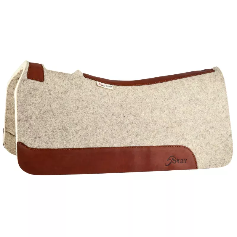 5 Star Saddle Pad 100% Compressed Wool, Natural Natural