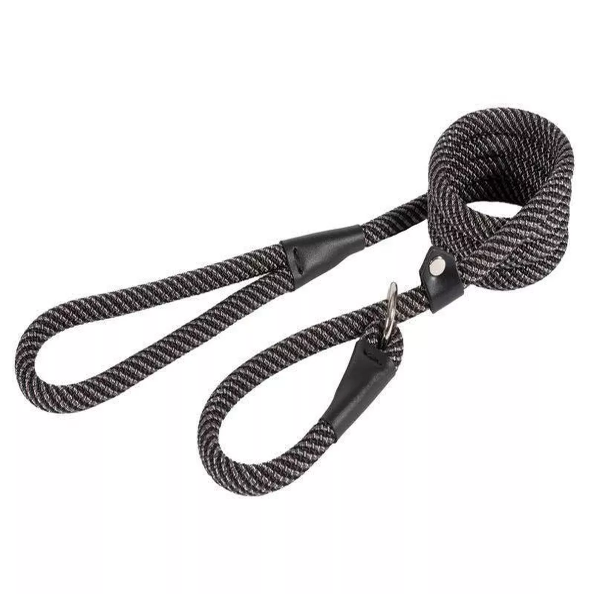 Ancol Extr Rope Slip Lead Blk/Gry12mm
