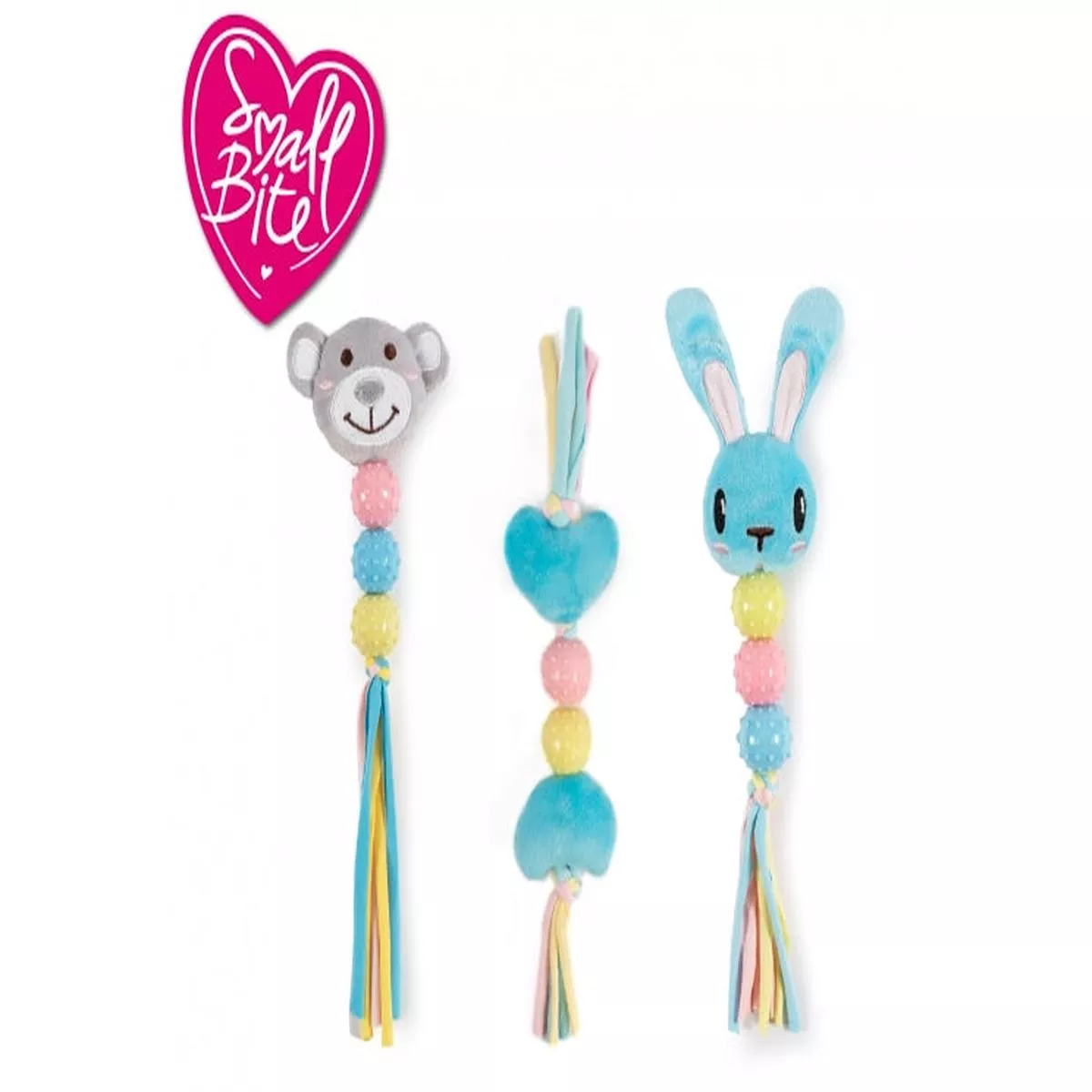 Ancol Small Bite Teether | Bunny, Bear & Heart Designs | Puppy & Tiny Dog Toy