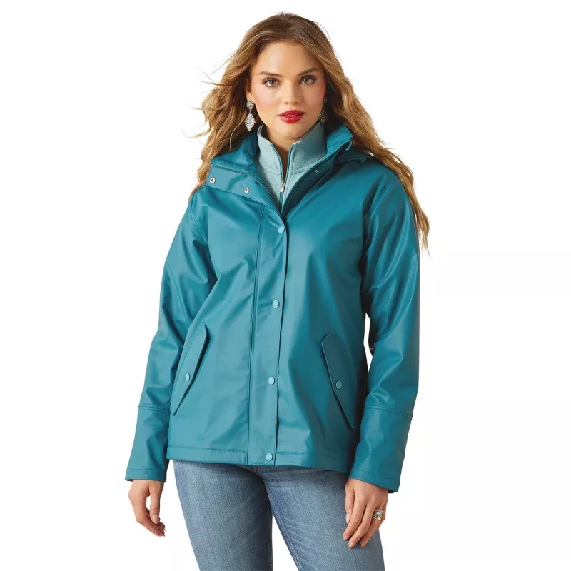 Ariat Womens Drizzle Rain Slicker Dragonfly Teal