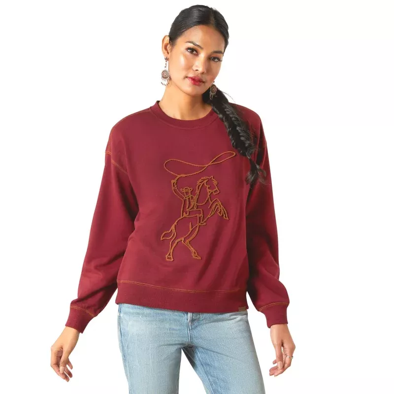 Ariat Womens Lasso Sweatshirt Cabernet