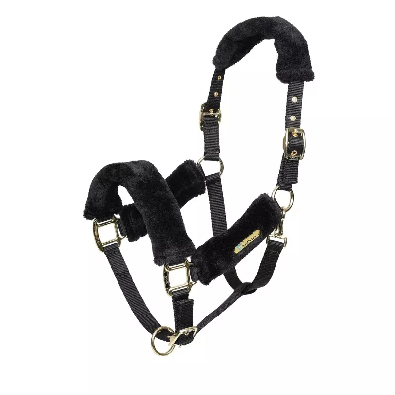 Arma Fleece Lined Halter with Breakaway Tab Black