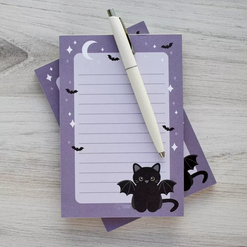 Bat Cat Lined Notepad