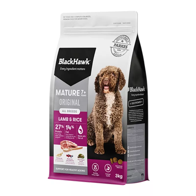 BLACK HAWK MATURE LAMB & RICE 3KG