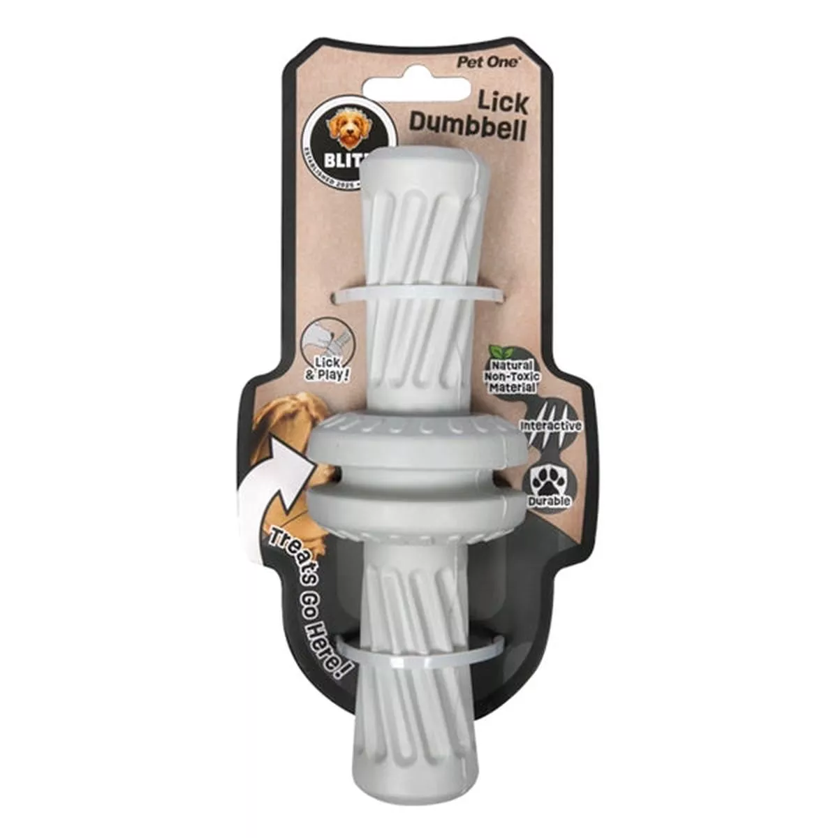 Blitz Dog Toy Rubber Lick Dumbbell
