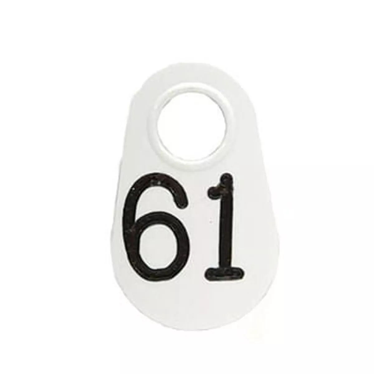 Bock's White Nylon Numbered Identification Tags, 1-100, Single Tag
