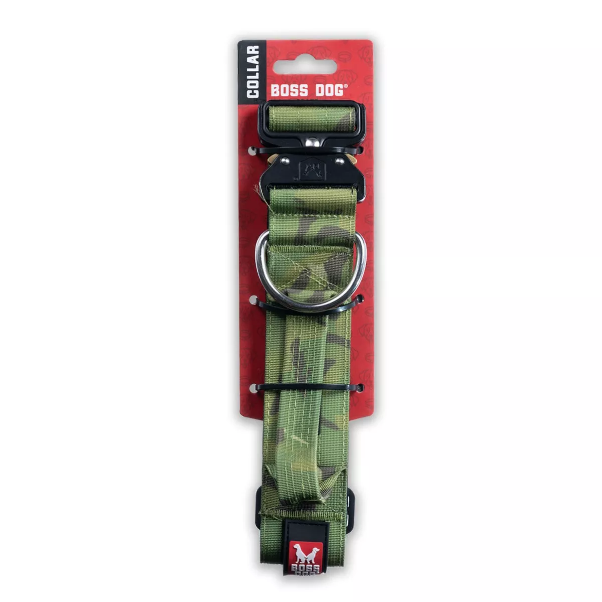 Boss Dog Collar Camo Green 1.2" Small