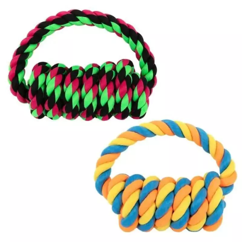 Braided Rope Dumbell Blue Multi