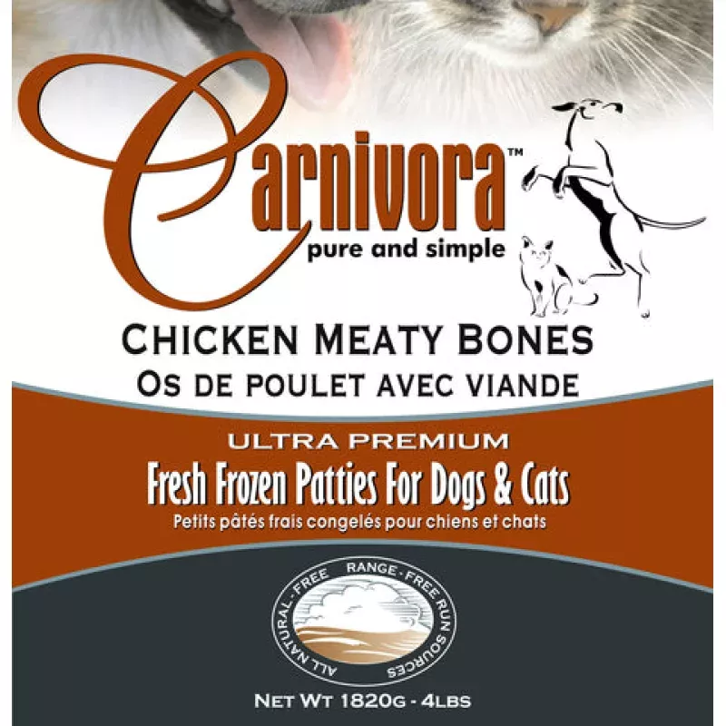 Carnivora Chicken Meaty Bones 4lb - 8oz Patties
