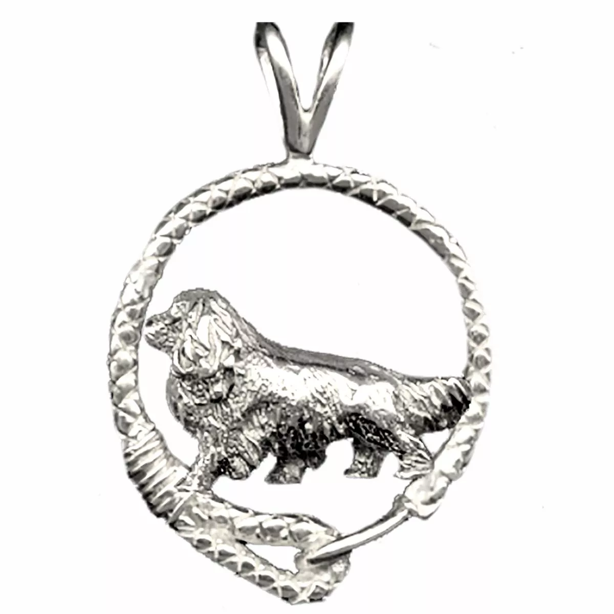 Cavalier King Charles Spaniel in Solid Sterling Silver Leash Pendant