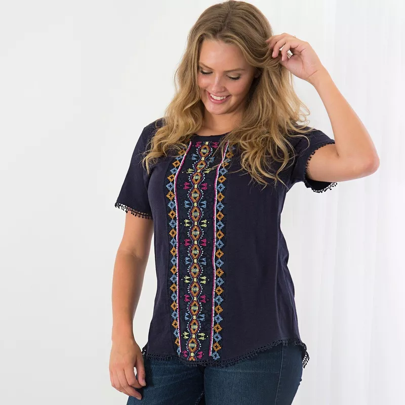 Center Lane Beaded Top Pink