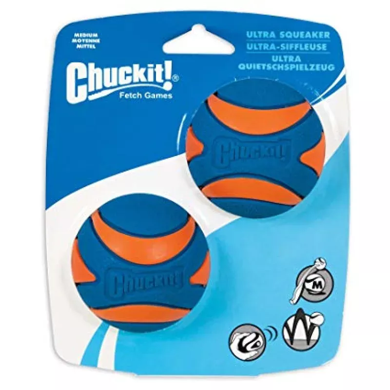 CHUCKIT Ultra Squeaker Med 2PK