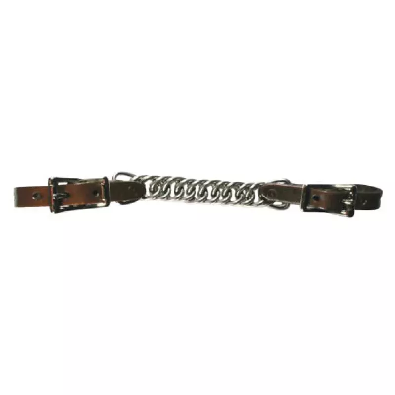 Circle Y Double Flat Link Curb Chains for Horses Walnut