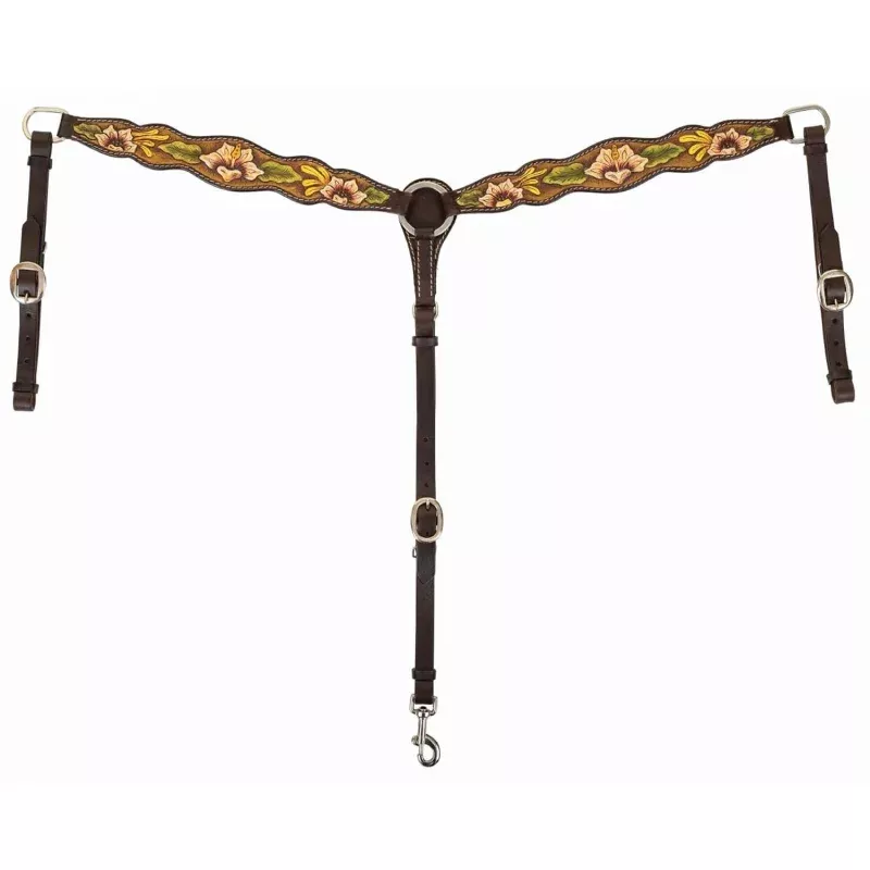 Circle Y Texas Grace Breast Collar, Full Chocolate Brown