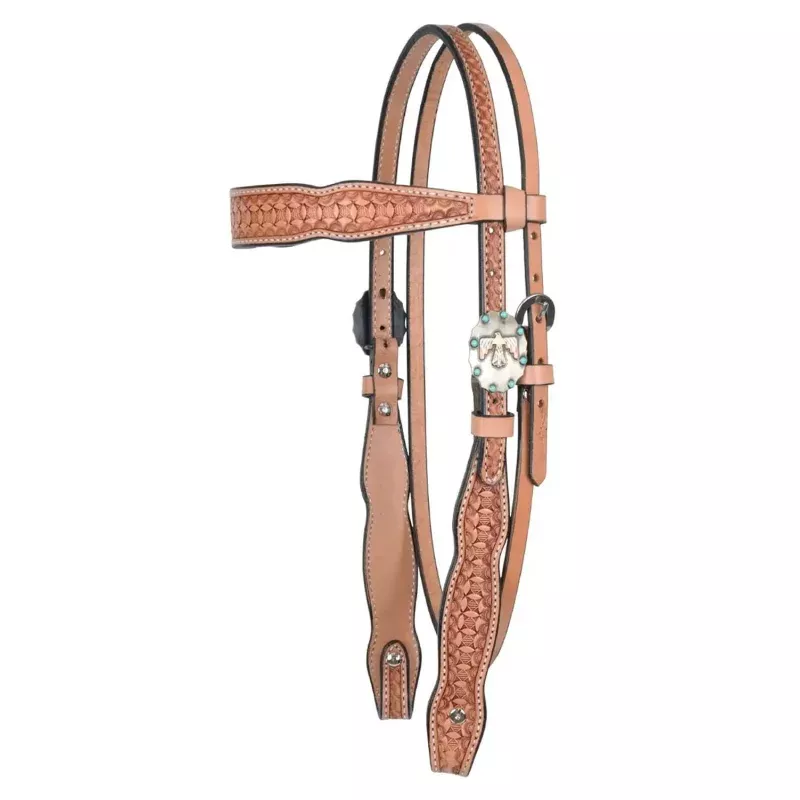 Circle Y Windsor Browband Headstall, Full Light Brown