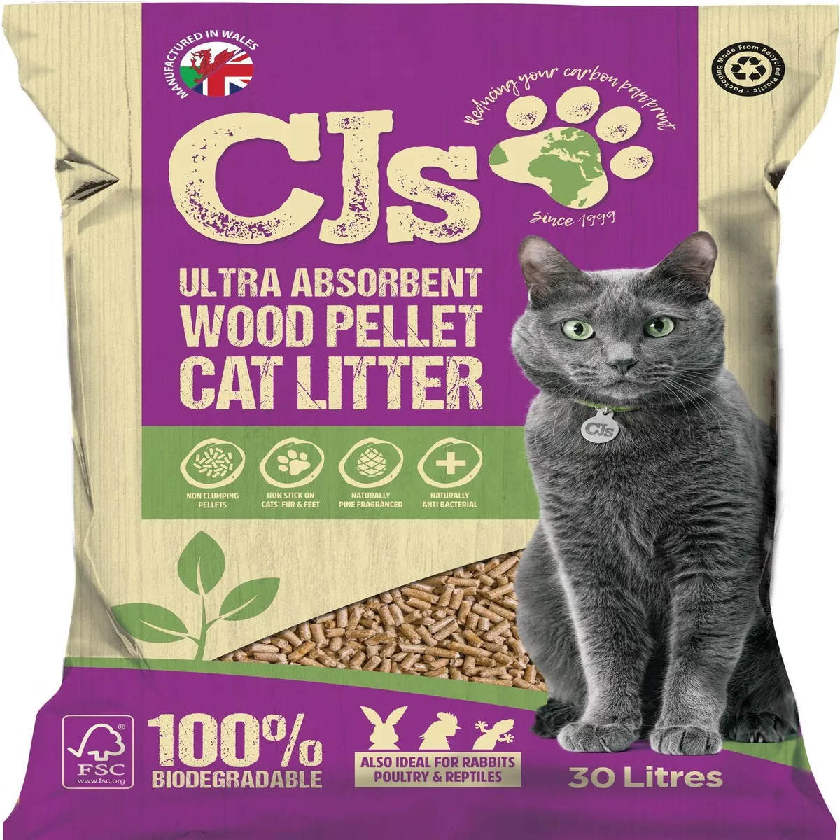 CJs Ultra Absorb Cat Litter Pellets 30L