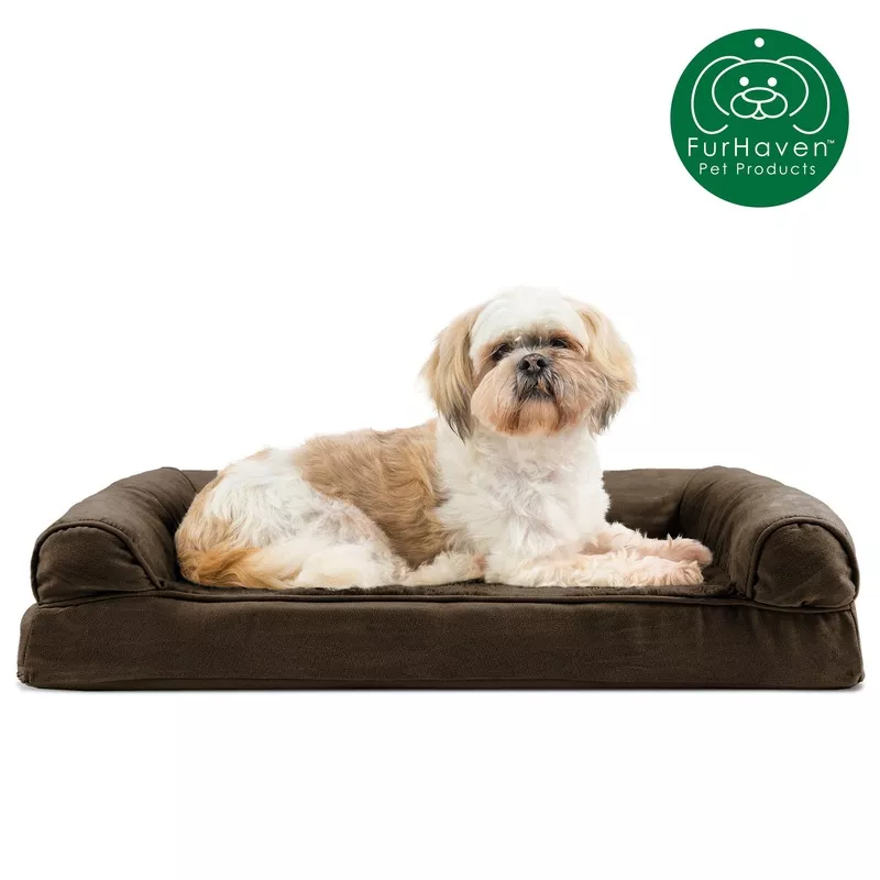 Convolute Ultra Plush Sofa-Style Pet Bed Espresso