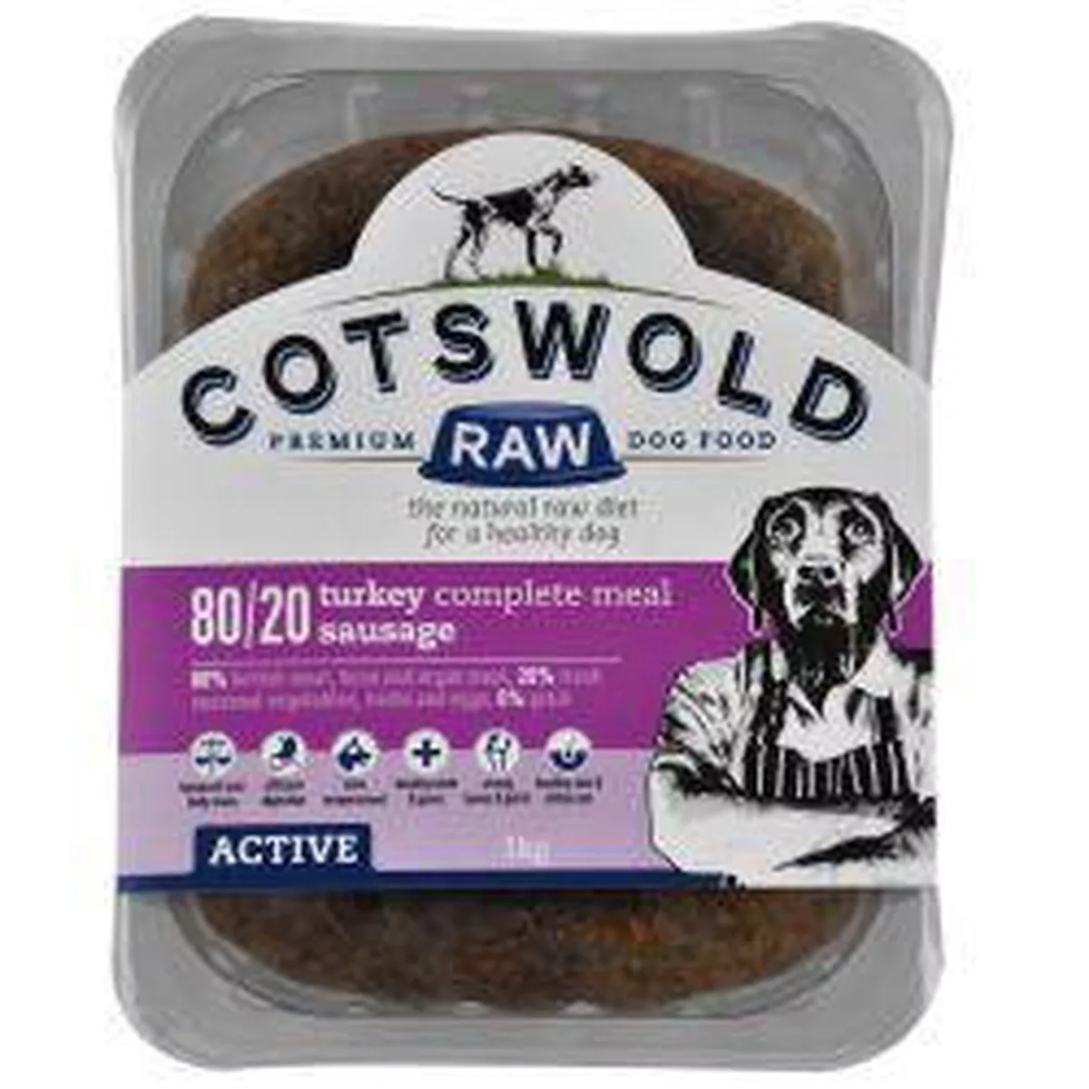 Cotswold Raw Active Sausage Turkey 500g