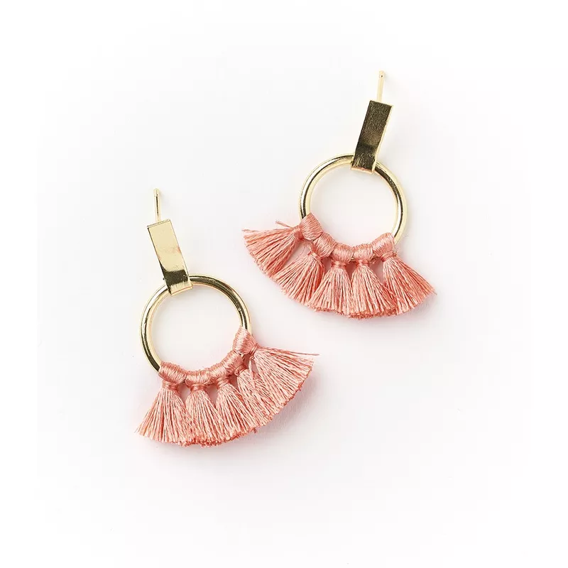 Danu Earrings – Coral Hoop