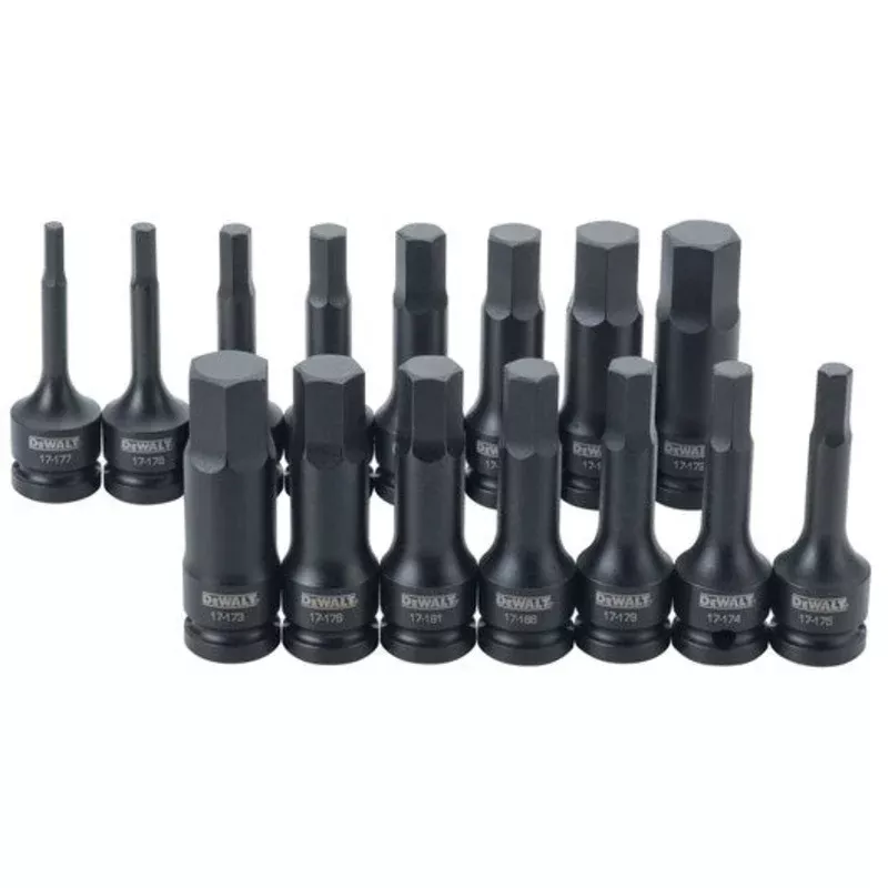 DEWALT 15 Piece 1/2 in Drive Combination Impact Hex Bit Socket Set