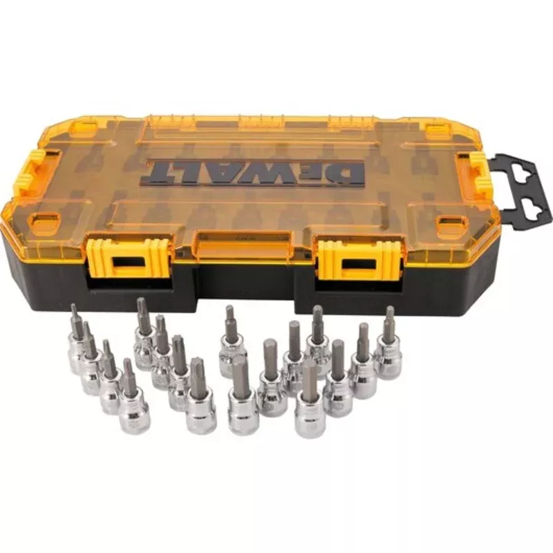 DEWALT Drive Bit Socket Set, 3/8″ Drive, SAE/Metric, 17-Piece