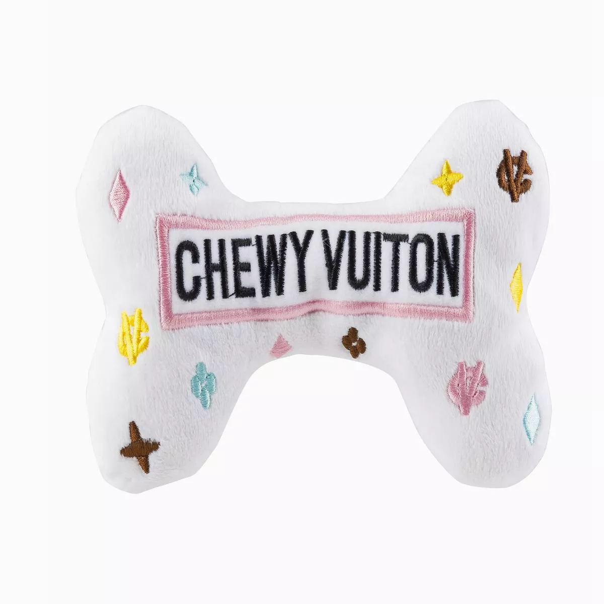 DOG TOY WHITE VUITON BONE XL