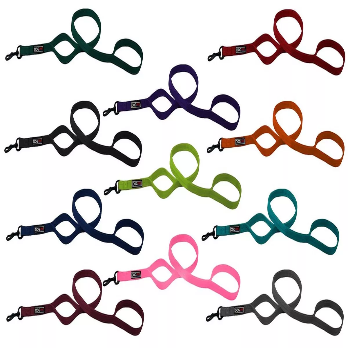 Dogline Nylon Multi-Handle Flat Dog Leash 6ft