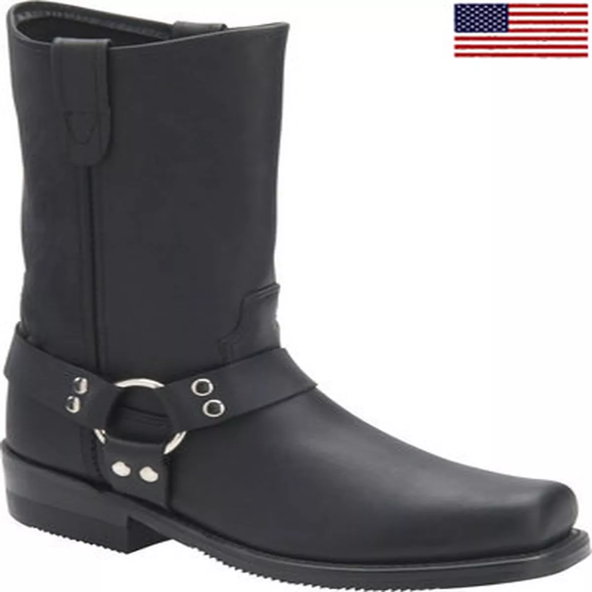 Double H Men's Harness Motorcycle Boot - Black
