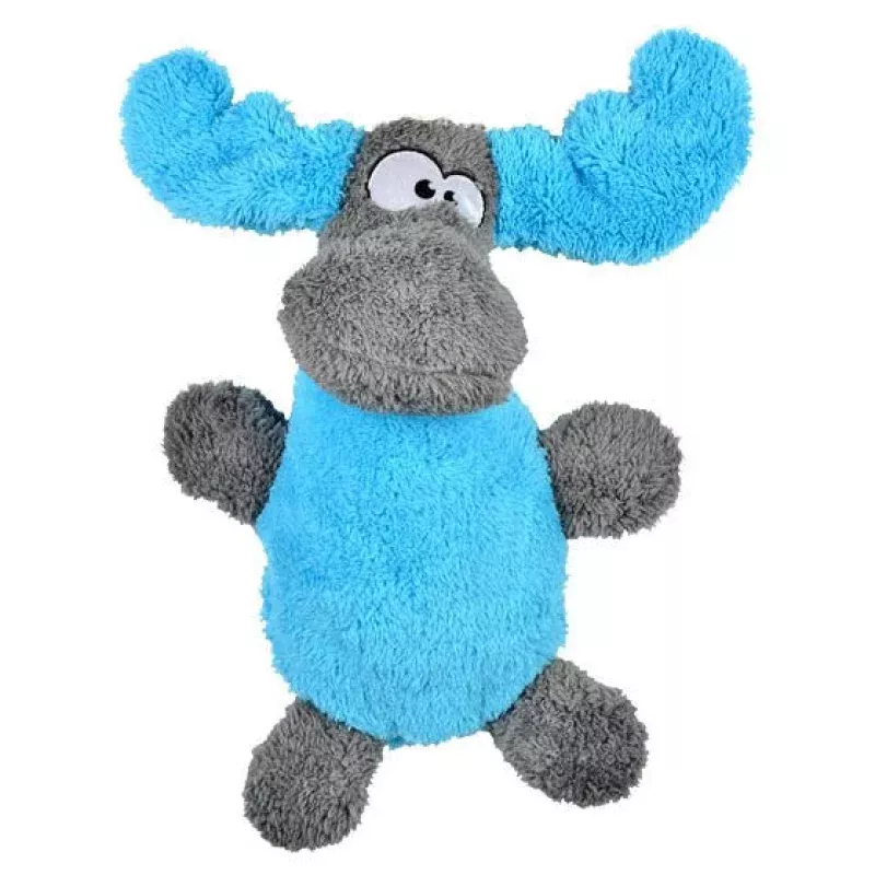 Duraplush Moose Dog Toy, Medium Blue/Grey