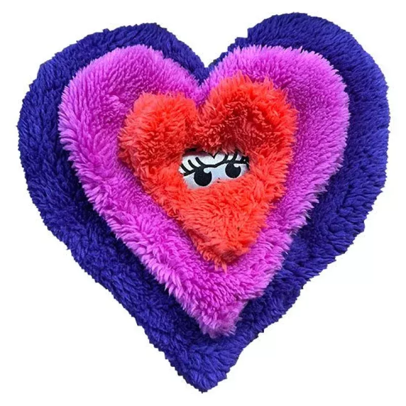 Duraplush Multi-Colored Heart Dog Toy, Medium Multi