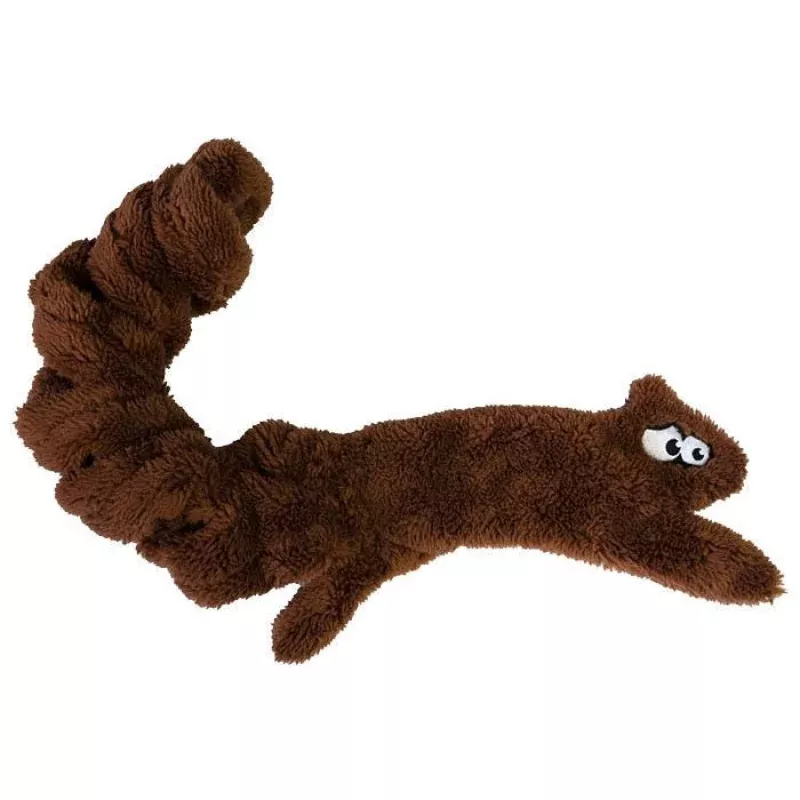 Duraplush Springy Squirrel Dog Toy, Medium Brown
