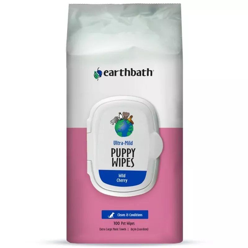 Earthbath Puppy Grooming Wipes Wild Cherry 100Ct