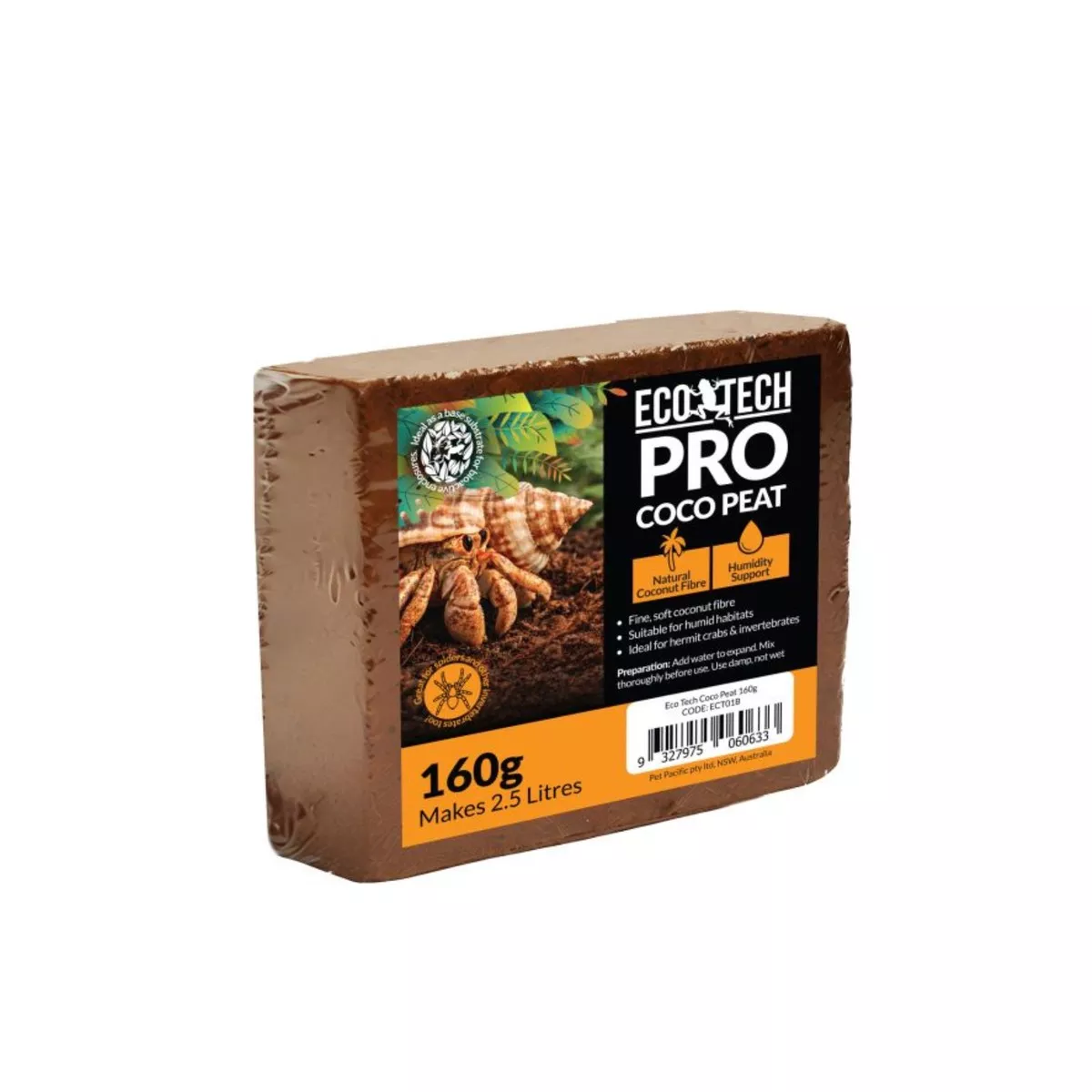 Eco Tech Coco Peat Hermit Crab Bedding 160gm