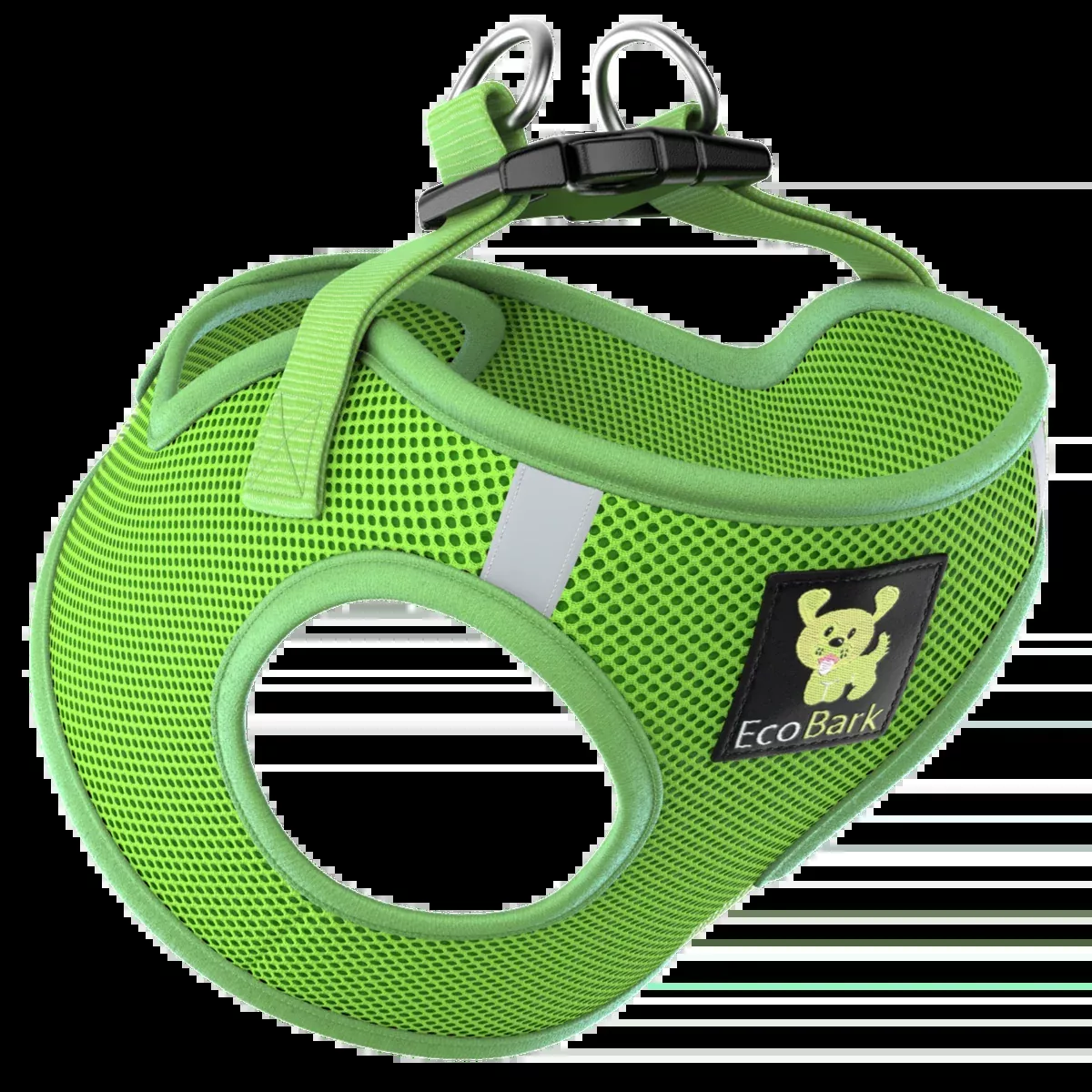 EcoBark Lime Green Step In Dog Harness - Reflective Soft Mesh Harness for Teacup, Small Dogs and Puppies