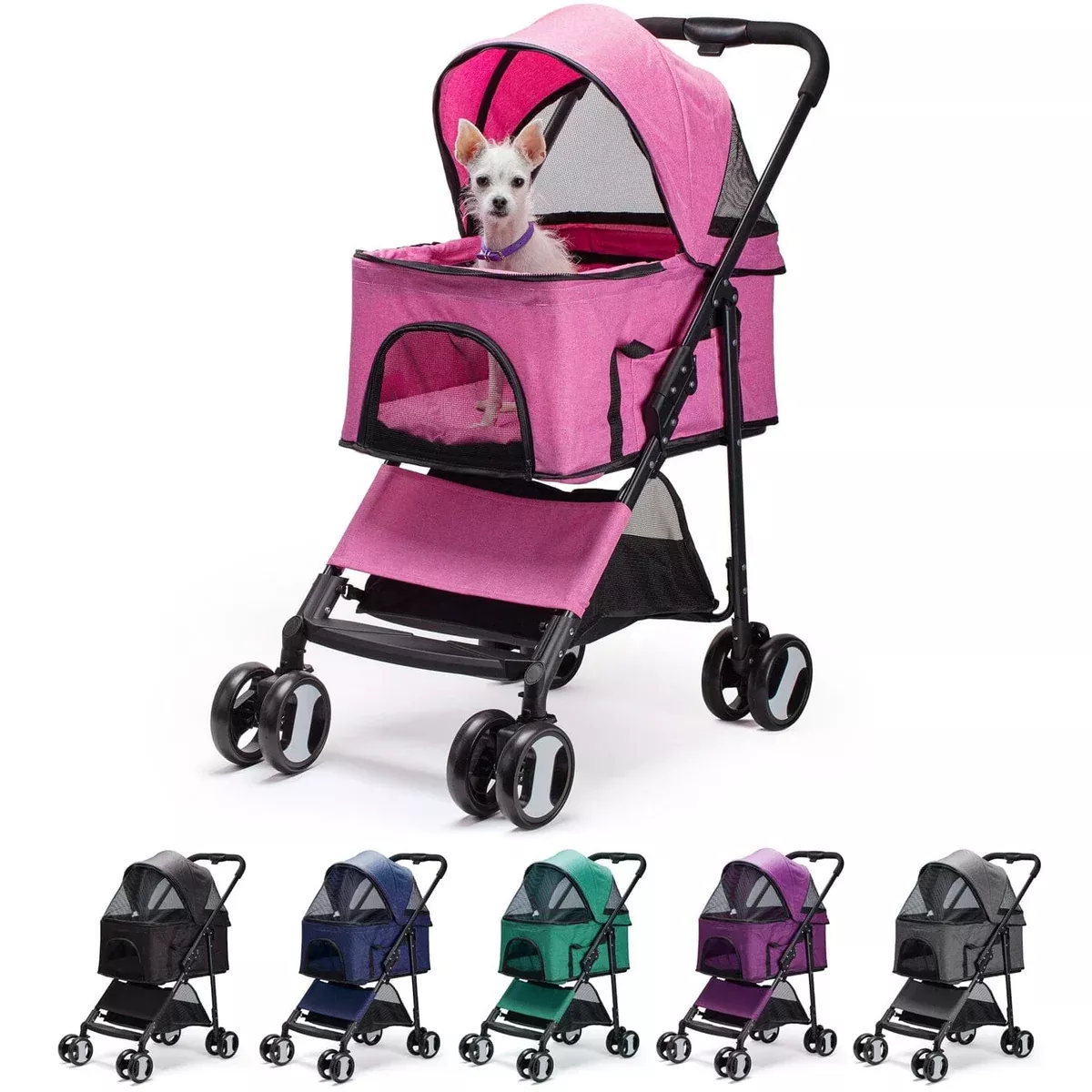 Executive Pet Stroller with a Removable Cradle