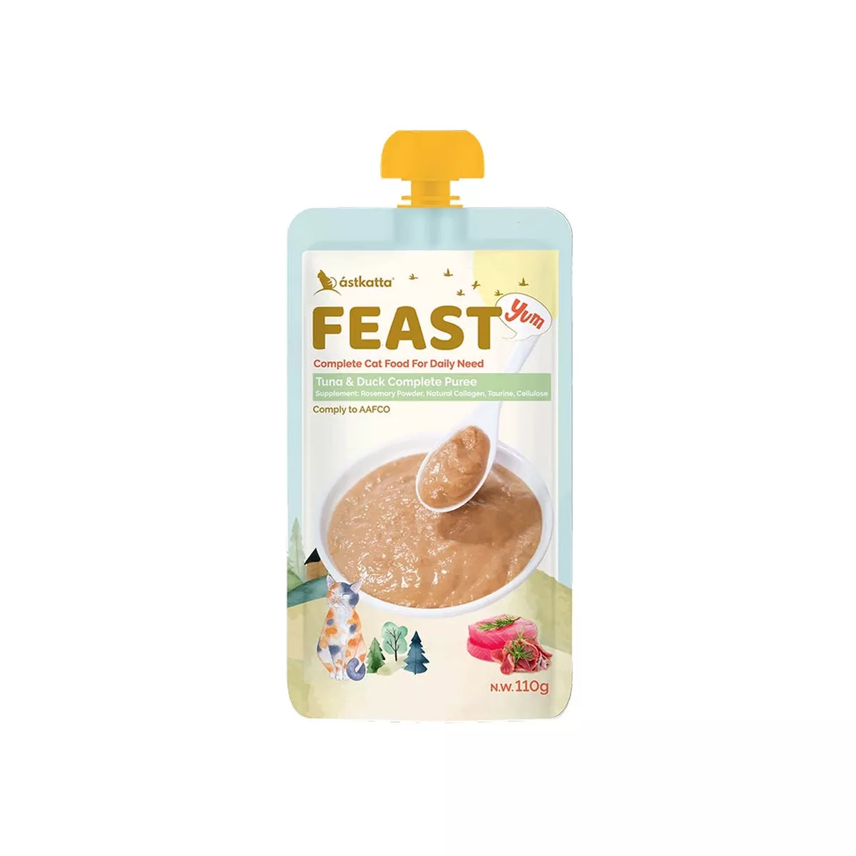 Feast Pure Tuna & Duck Complete Puree Cat Pouch