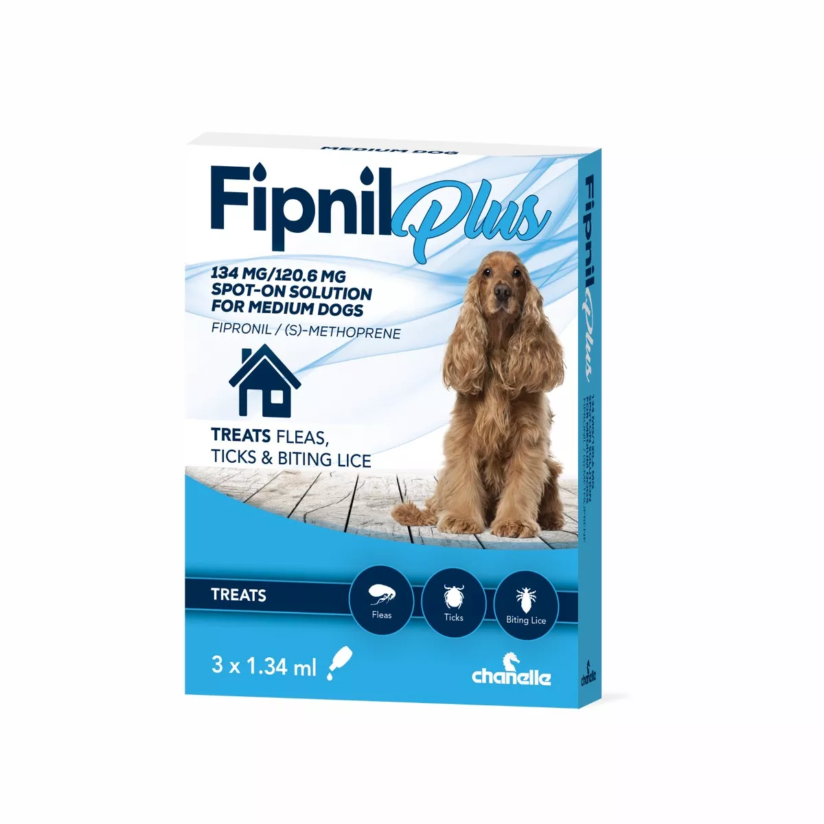 Fipnil Plus 134mg Med Dog 3''s