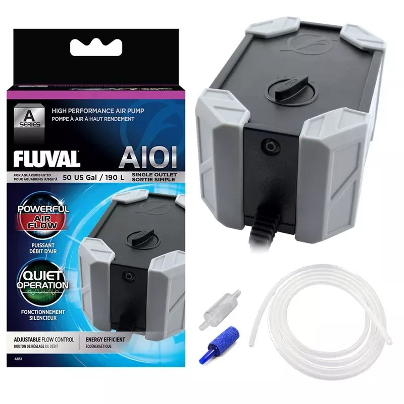 Fluval A101 Single Outlet Air Pump Adjustable Flow Rate Tanks <190L