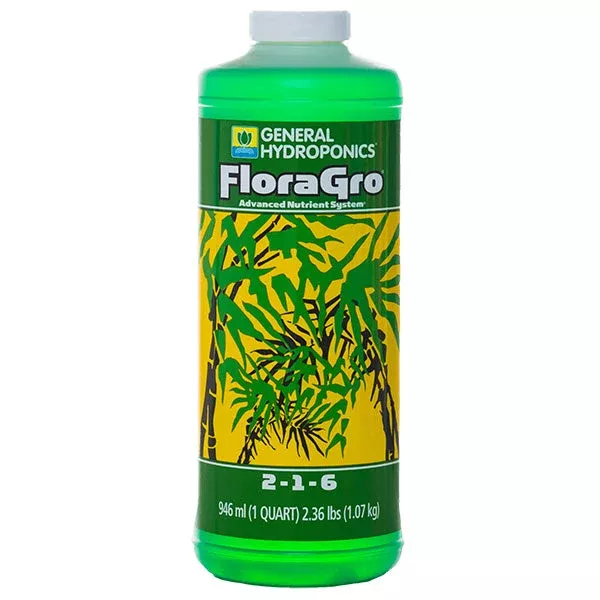General Hydroponics, FloraGro, 2-1-6, FloraSeries Advanced Nutrient System (1 Quart)