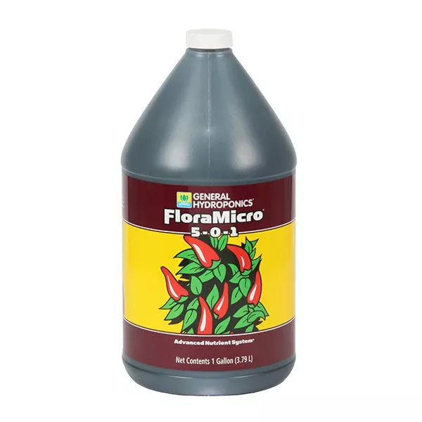 General Hydroponics, FloraMicro, 5-0-1, FloraSeries Advanced Nutrient System (1 Gallon)