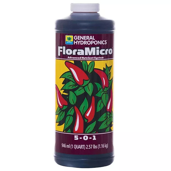 General Hydroponics FloraSeries Advanced Nutrient System, FloraMicro 5-0-1 (1 Quart)