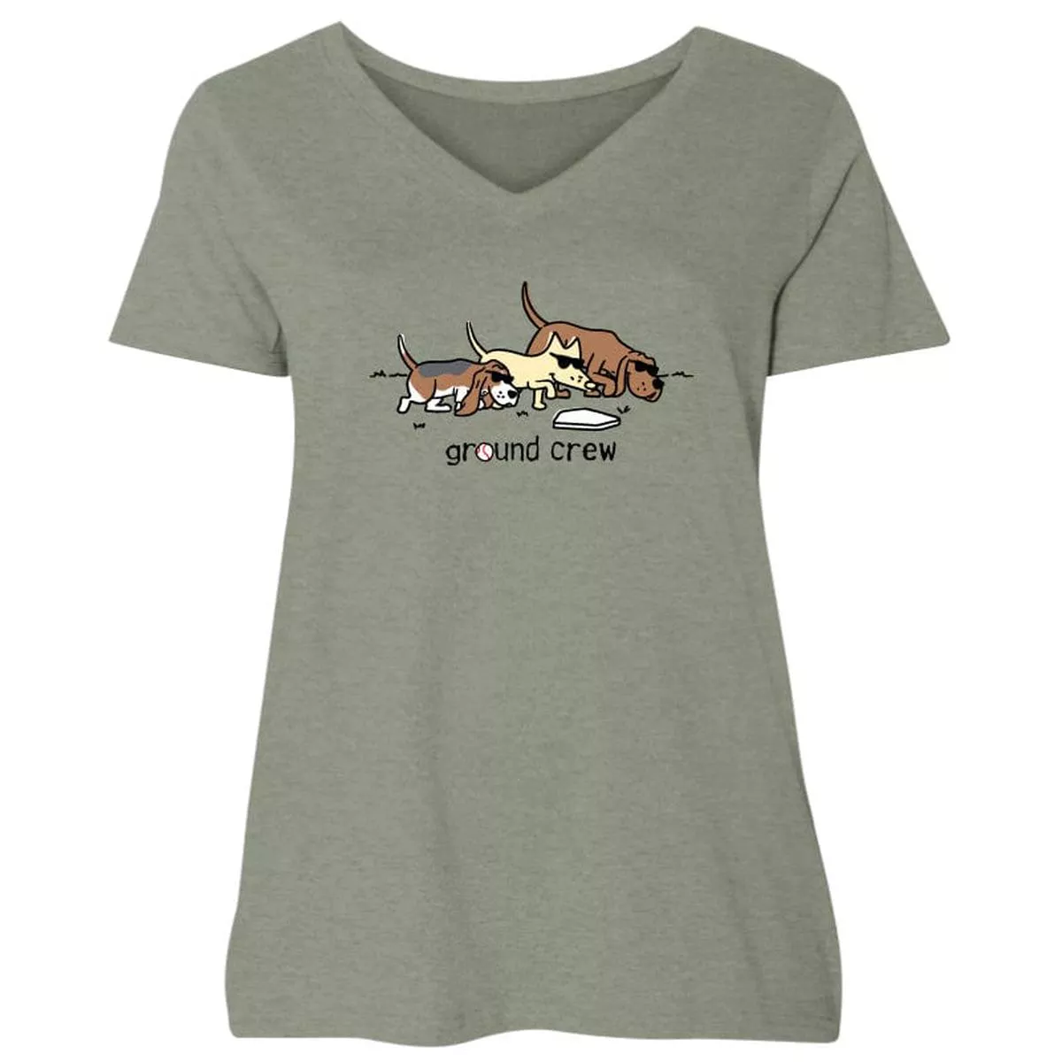 Ground Crew – Ladies Curvy V-Neck Tee