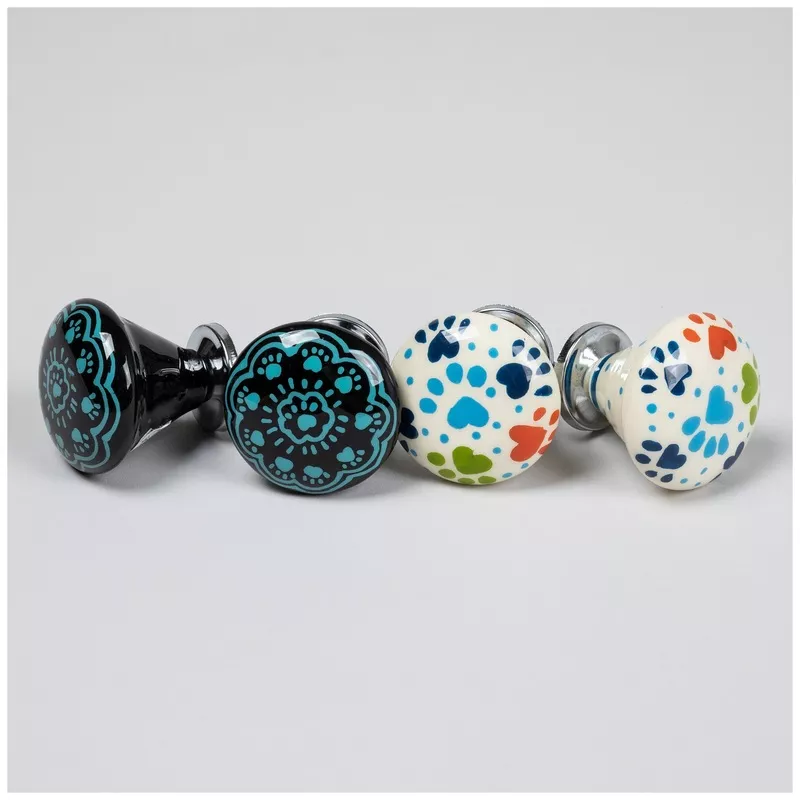 Hand Painted Iron Knobs – Set of 2