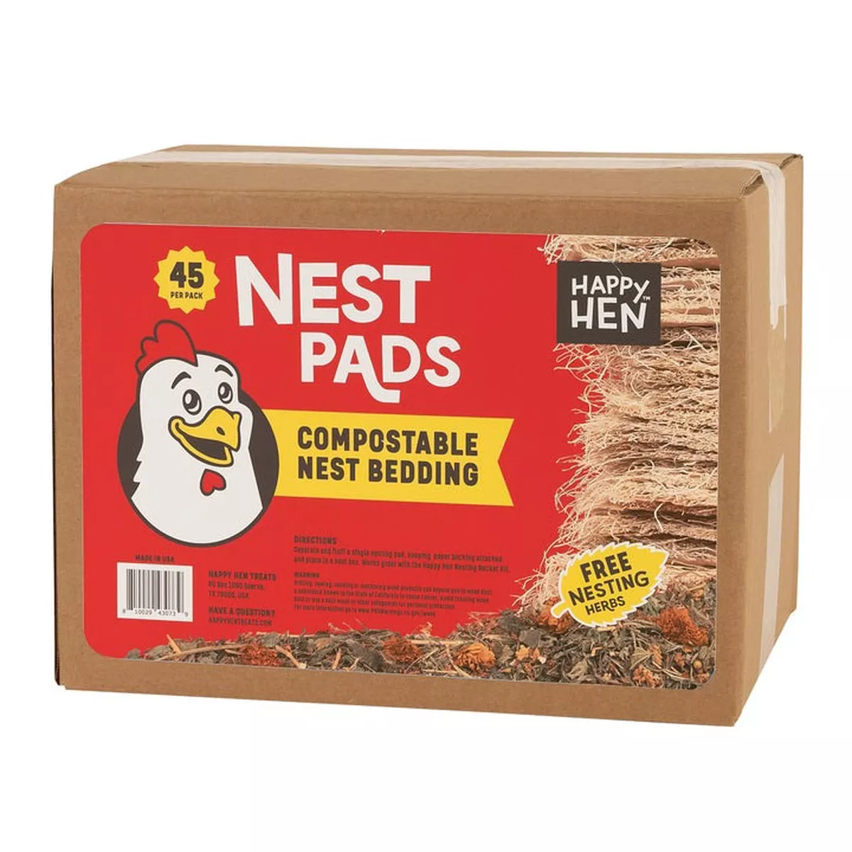 Happy Hen Compostable Bedding Plush Nest Pads - 45 Per Pack