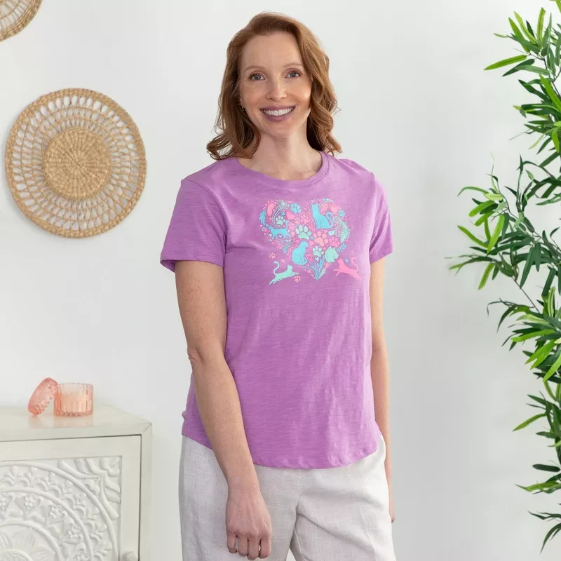 Heart & Pets Cotton Slub Tee