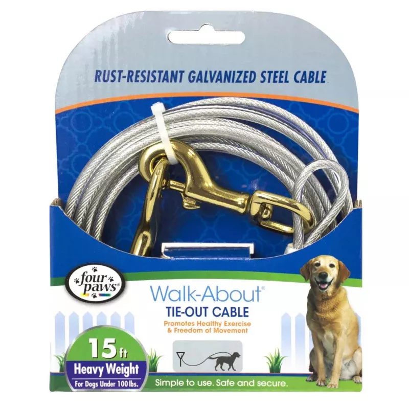 Heavy Weight Dog Tie Out Cable, Silver Silver