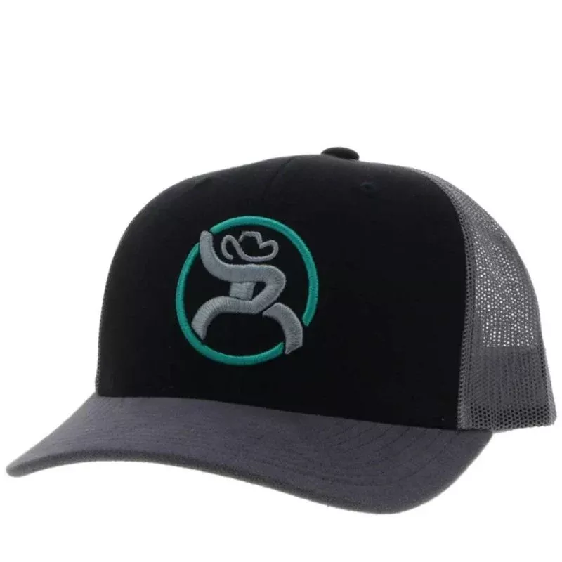 Hooey Strap 6 Panel Trucker Hat with Patch Black