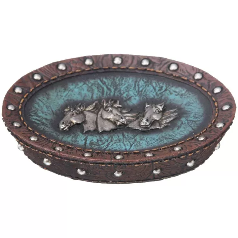 Horse Head Soap Holder Turquoise